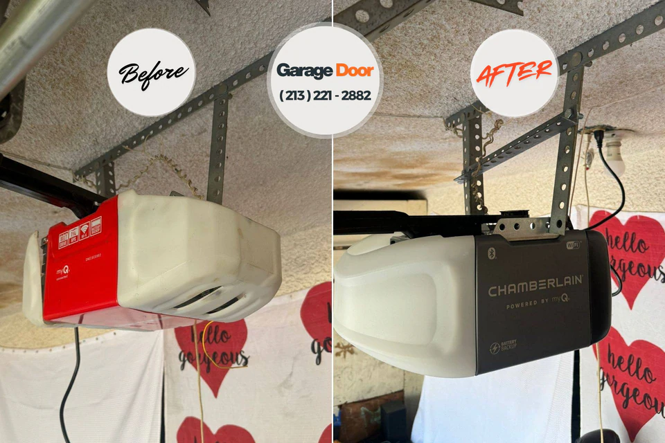 Before and after: garage door repair Kings Park, NY